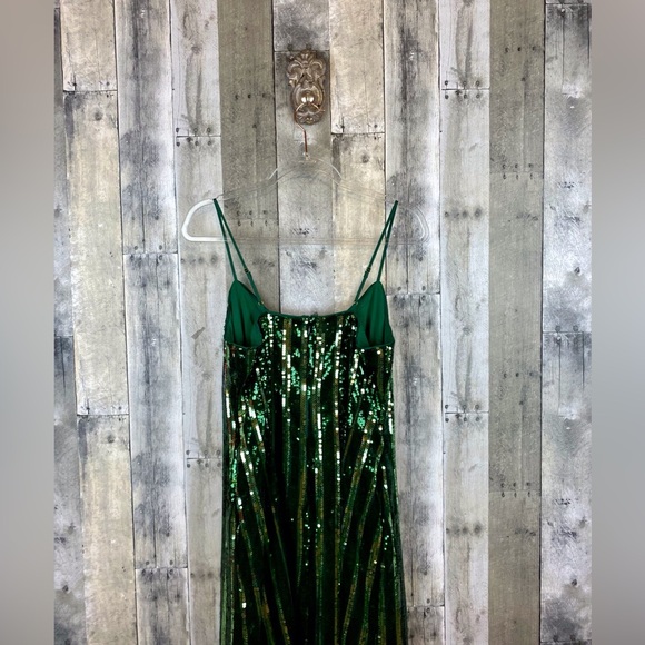 NWT Maeve Sleeveless Sequin Stripe Midi Dress in Green Size Medium. - Picture 6 of 16